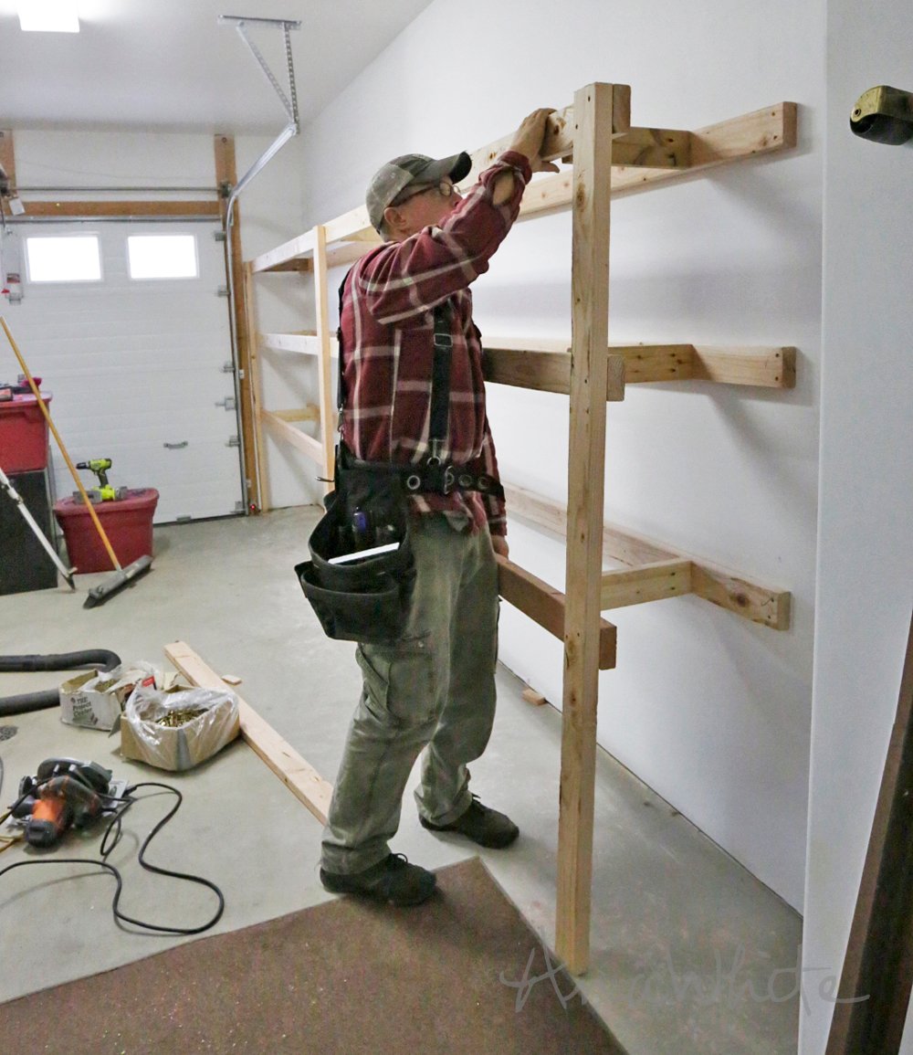 DIY Garage or Basement Shelving for Tote
